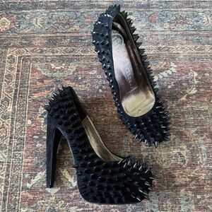 Jeffrey Campbell Spike Black Suede Platform Heels Size EU 36 fits US 5.5 - 6